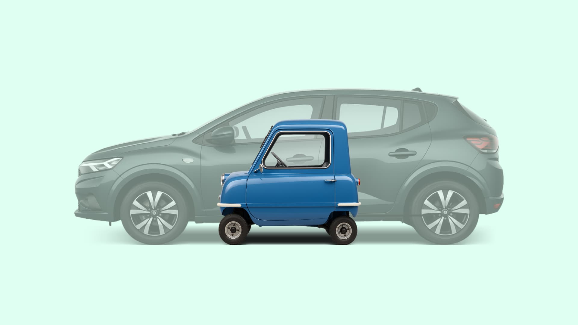 smallest-car-in-the-world-peel-p50-vs-golf-sandero-dacia-sandero