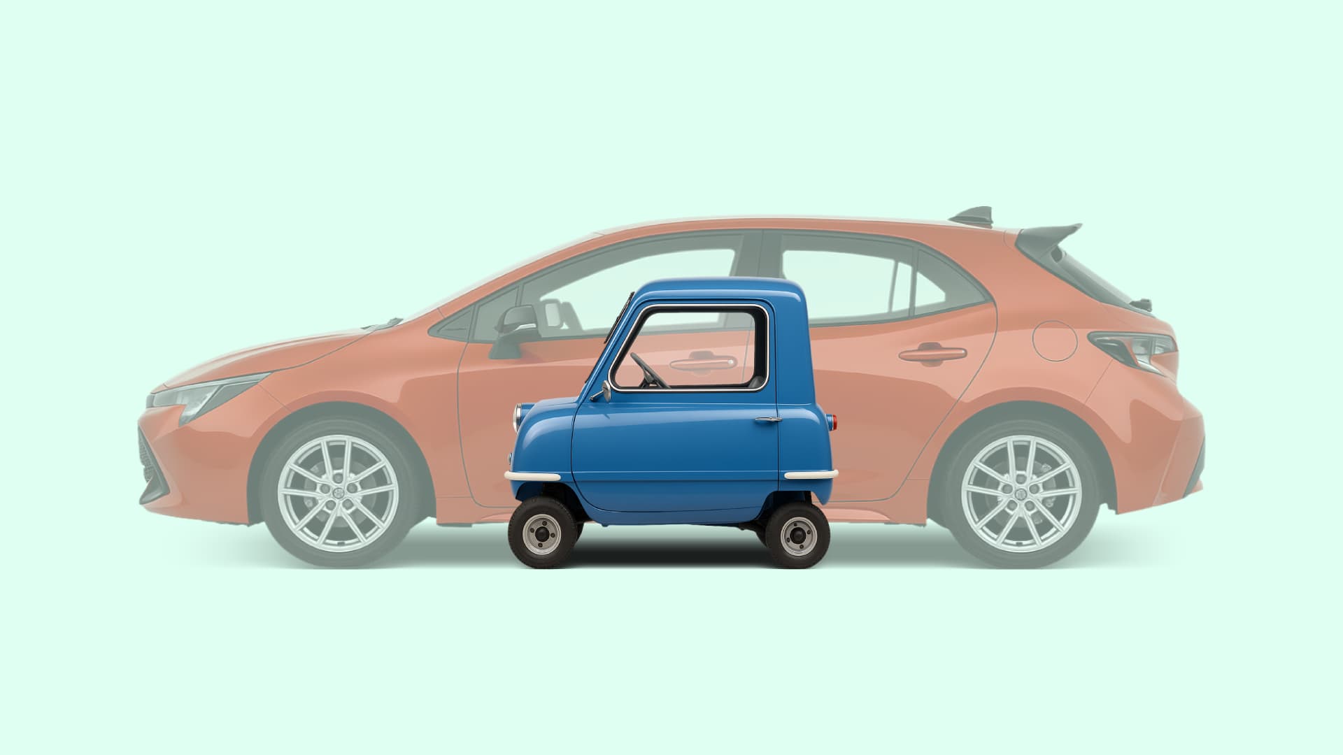 smallest-car-in-the-world-peel-p50-vs-golf-sandero-toyota-corolla-hatchback