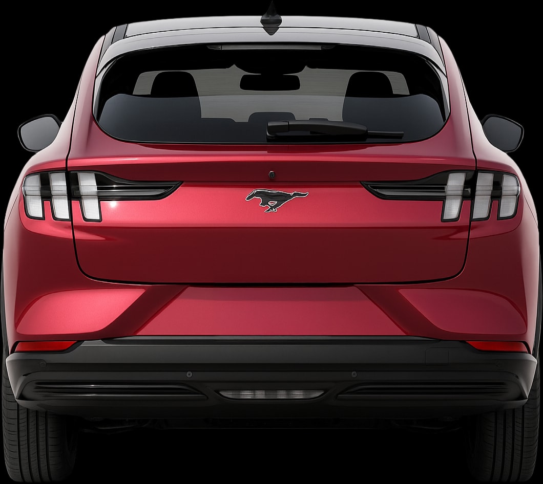 Rear view of the 2021 Ford Mustang Mach‑E