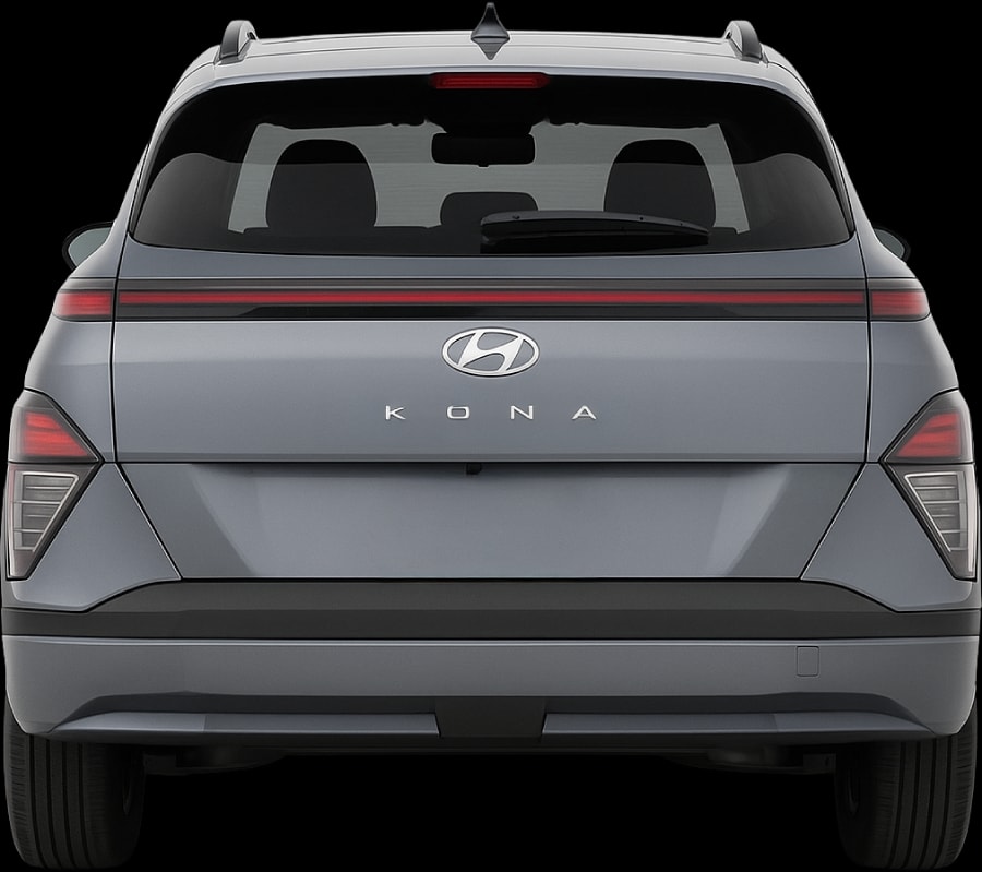 Rear view of the 2023 Hyundai Kona Electric