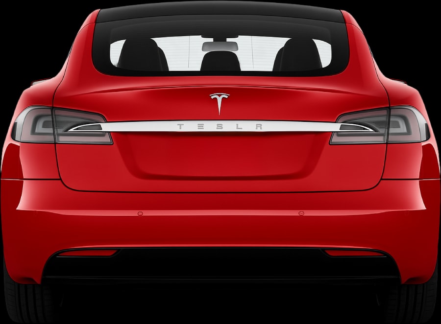 Rear view of the 2016 Tesla Model S