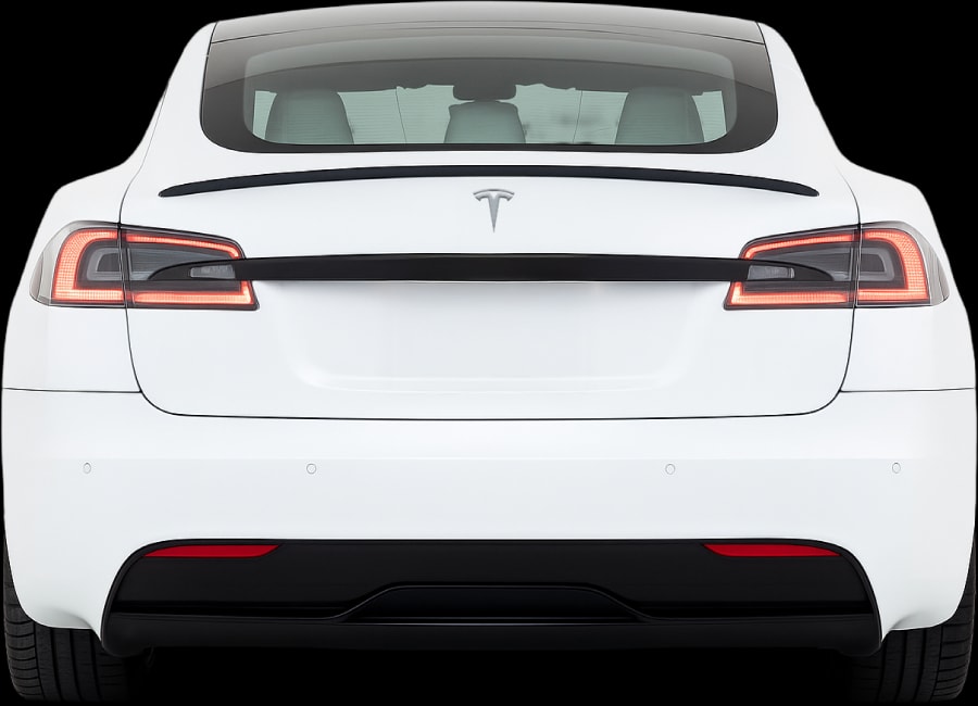 Rear view of the 2021 Tesla Model S