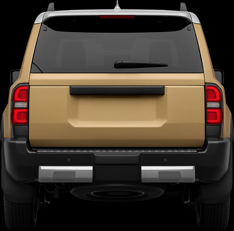 Rear view of the 2021 Toyota Land Cruiser