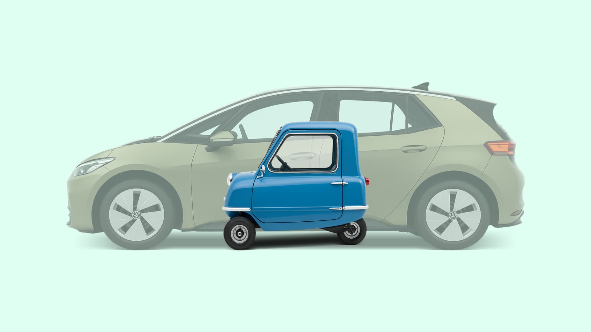 smallest-car-in-the-world-peel-p50-vs-golf-sandero-volkswagen-id-3