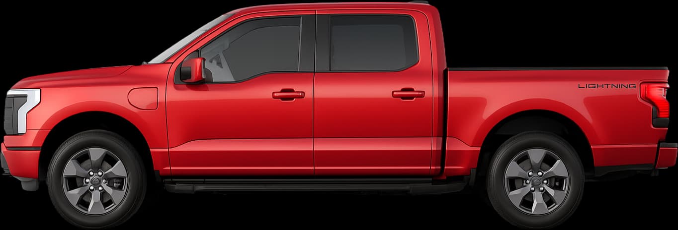 2022 Ford F-150 Lightning side view comparison