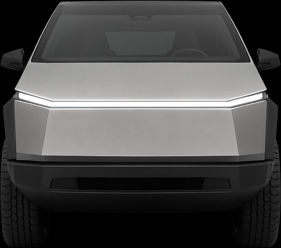 Front view of the 2024 Tesla Cybertruck