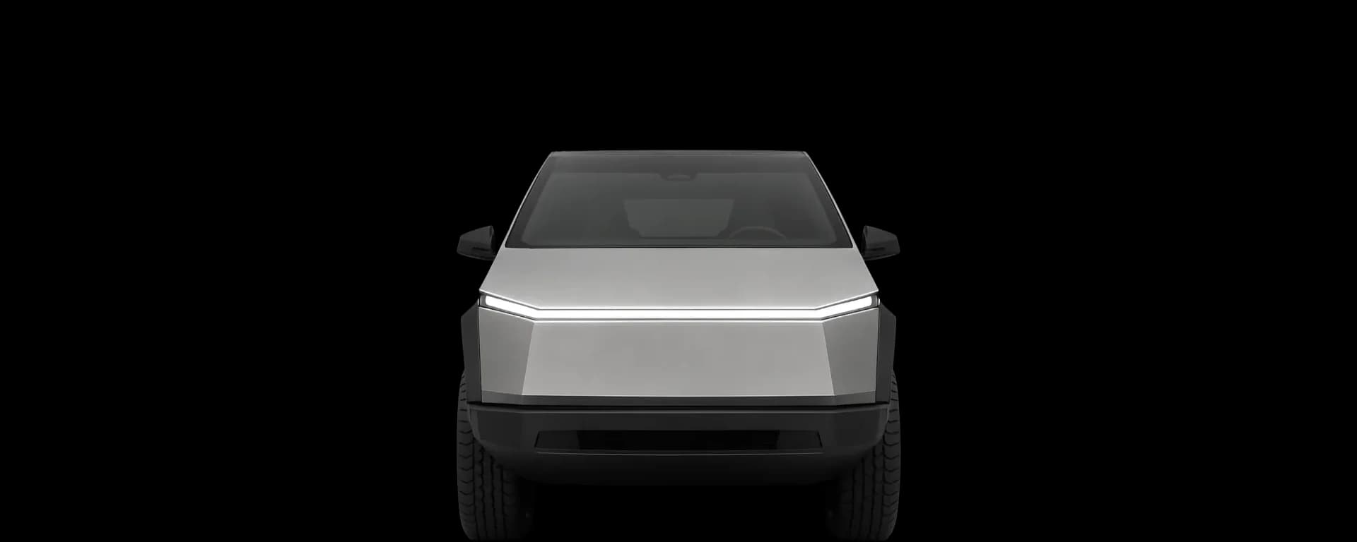 Front view of the 2023 Tesla Cybertruck