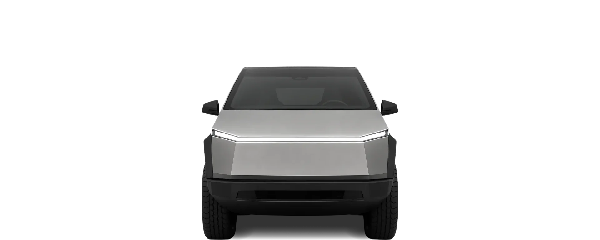 Front view of the 2023 Tesla Cybertruck