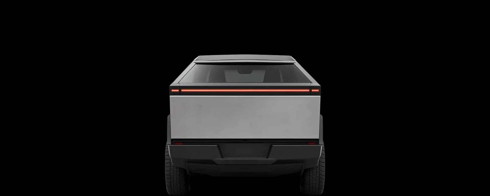 Rear view of the 2023 Tesla Cybertruck
