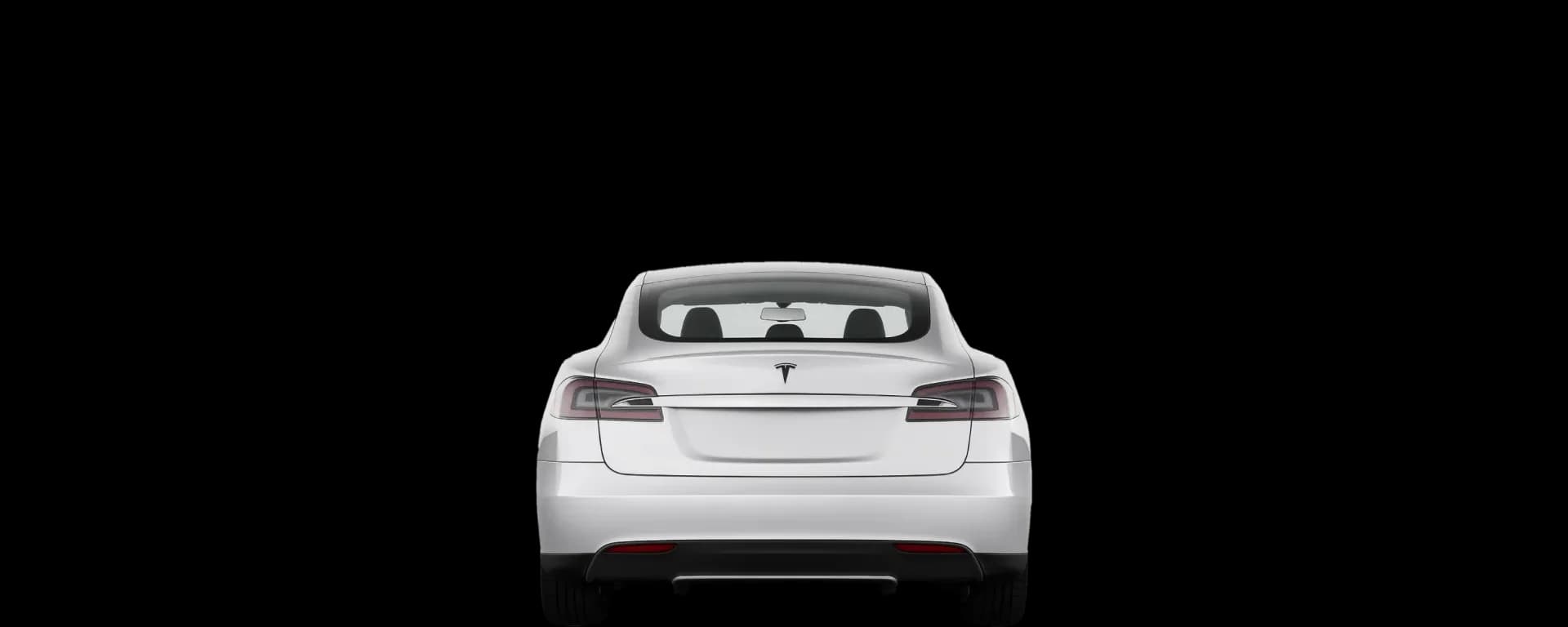 Rear view of the 2012 Tesla Model S