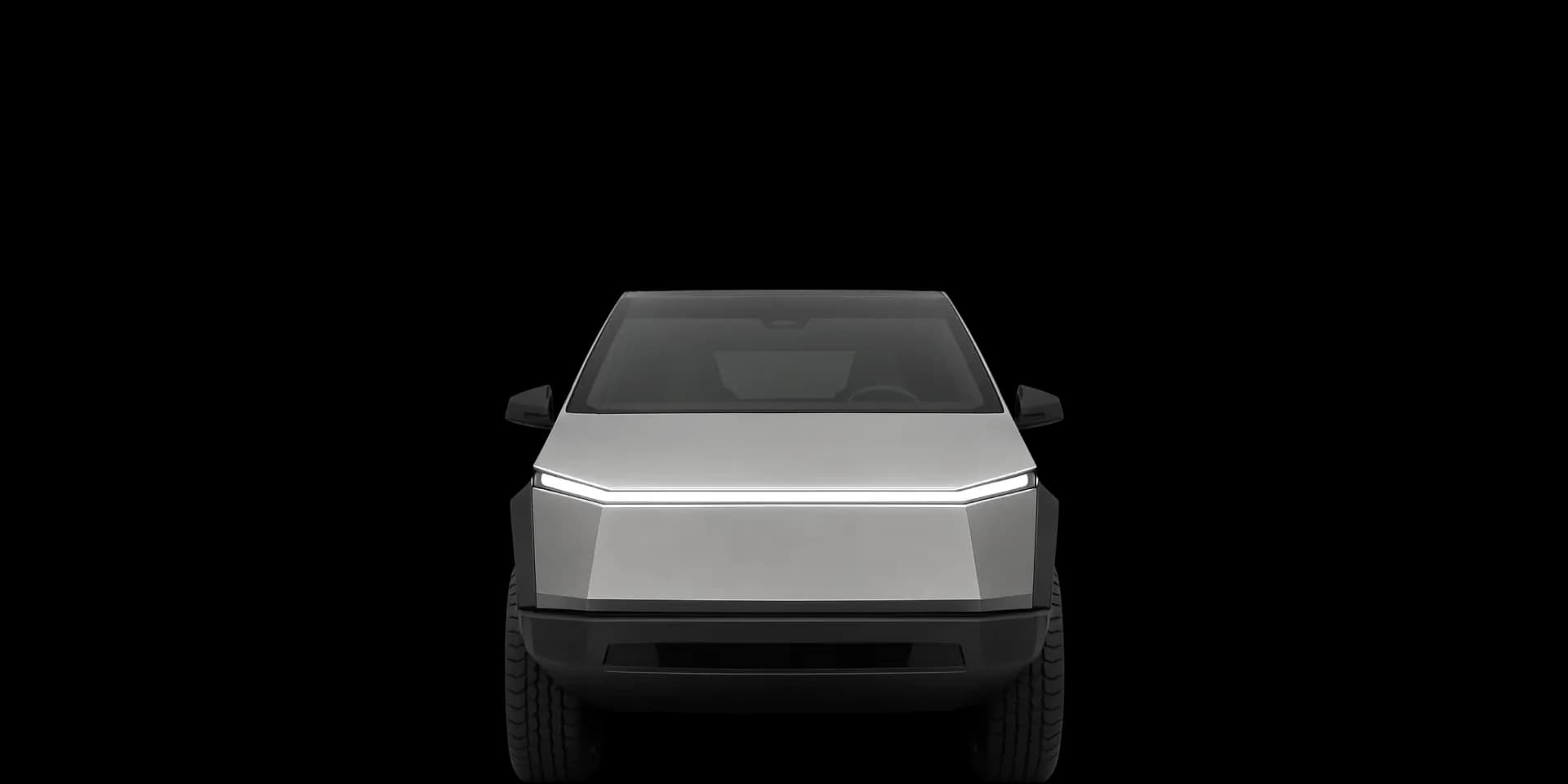 Front view of the 2023 Tesla Cybertruck