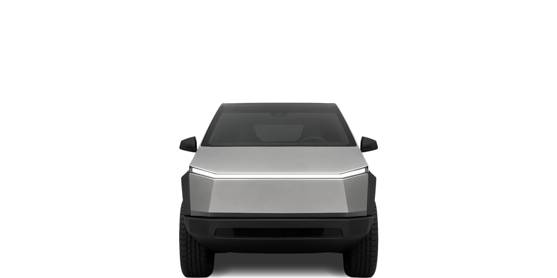 Front view of the 2023 Tesla Cybertruck