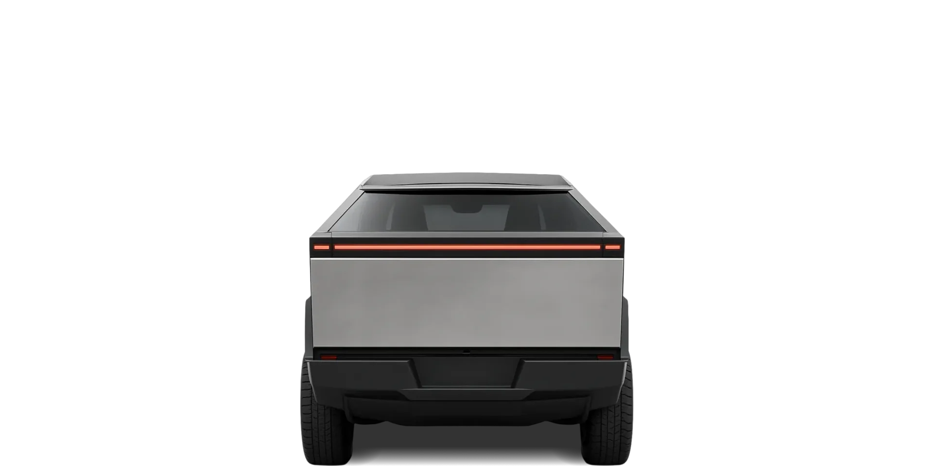 Rear view of the 2023 Tesla Cybertruck