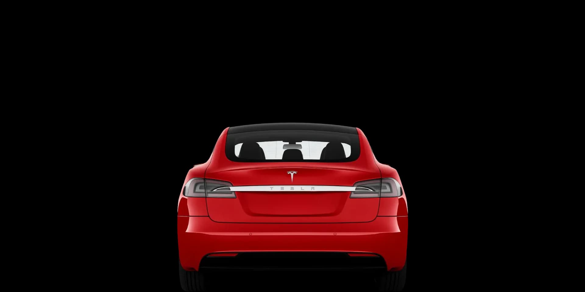 Rear view of the 2016 Tesla Model S