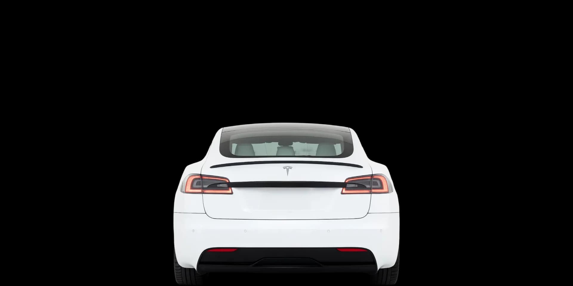 Rear view of the 2021 Tesla Model S