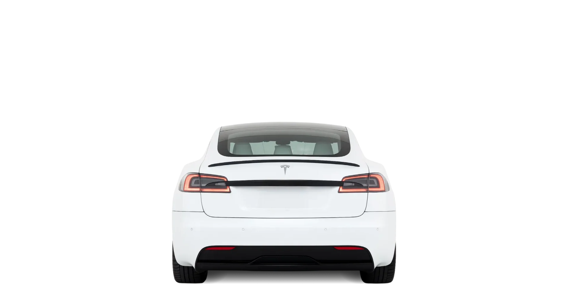 Rear view of the 2021 Tesla Model S