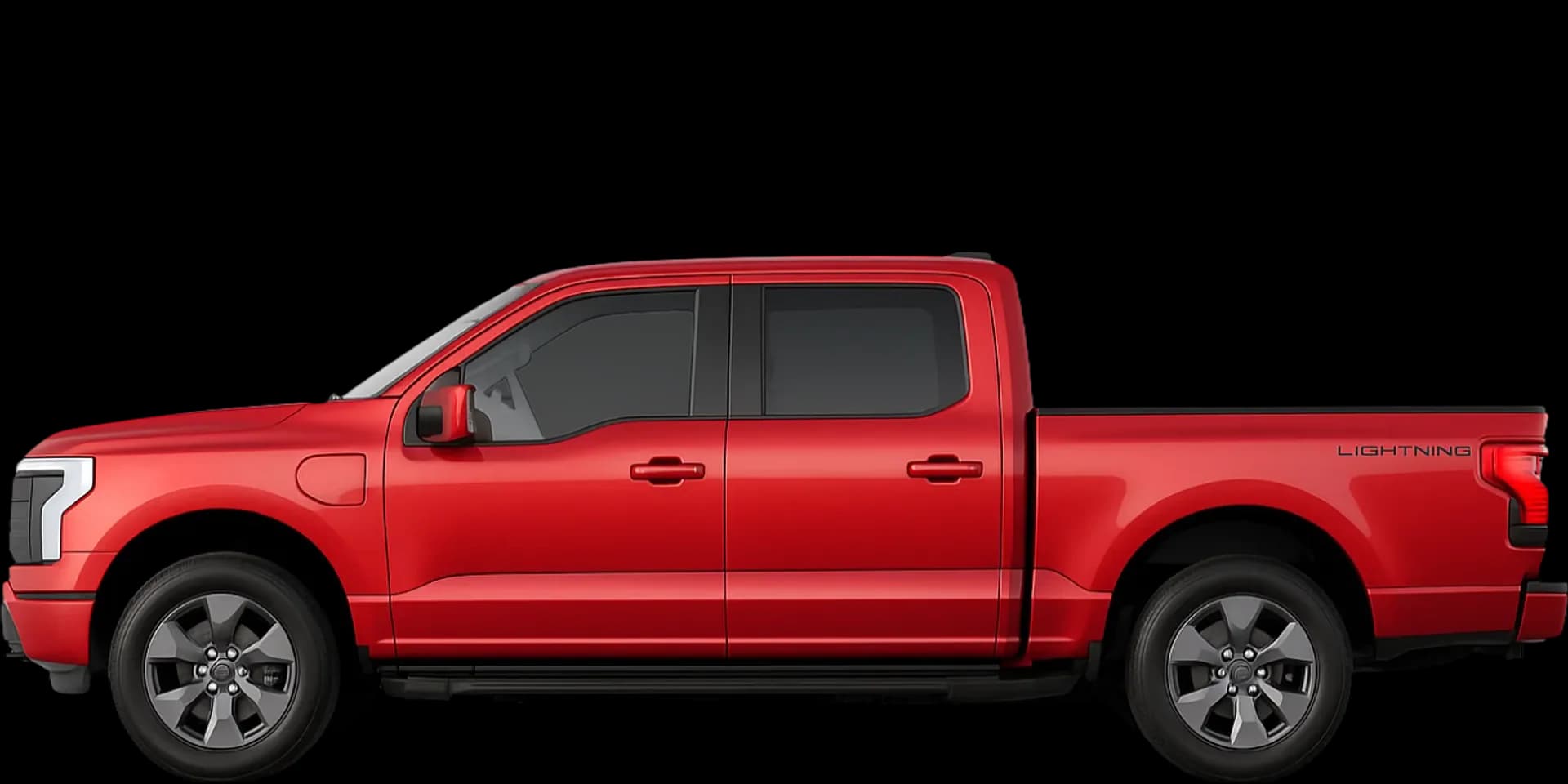 Side view of the 2022 Ford F-150 Lightning