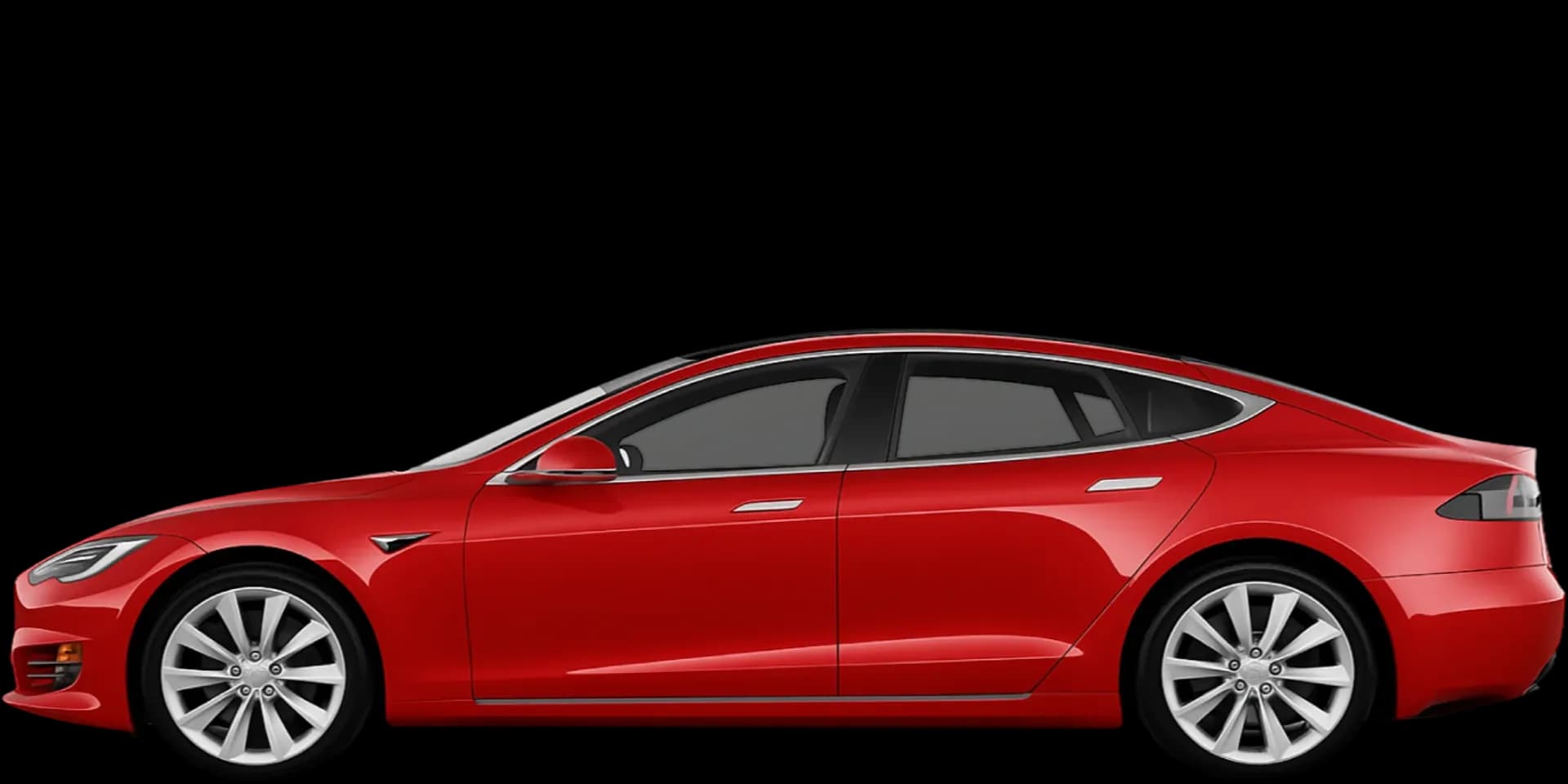 Side view of the 2016 Tesla Model S