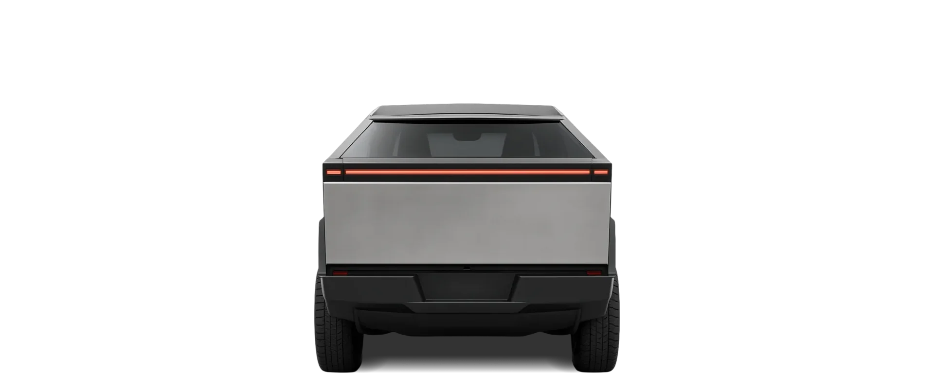Rear view of the 2024 Tesla Cybertruck